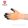 Hespax 18G Nitrile Sandy Palm Dipped Safety Gloves